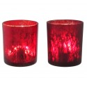 Sada skleněných svícnů 5 ks červené 7*8 cm