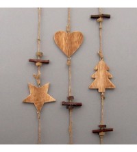 Girlanda dřevěná závěsná set 3 druhů 160 cm