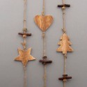 Girlanda dřevěná závěsná set 3 druhů 160 cm