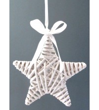 Hvězda z proutí závěsná 20*20*2,5 cm
