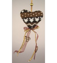 Srdce pletené závěsné 9x25 cm