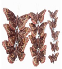 Motýl na klipsu 12 ks - 5,8,12 cm