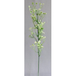 Větvička s kvítky zeleno-bílá 50 cm