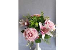 Růže-lilie kytička/růžovo-fialová