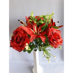Růže-lilie kytička/červená