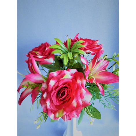 Růže-lilie kytička/fuchsie