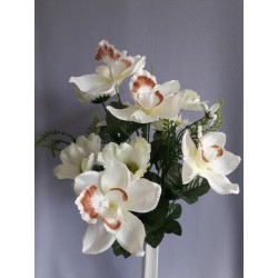 Kytice orchidej, cosmos bílo-hnědá 48 cm