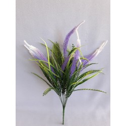 Tráva plast fialovo-bílá 46 cm