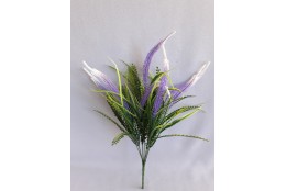 Tráva plast fialovo-bílá 46 cm