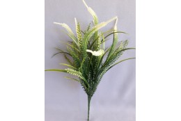 Tráva plast bílá 46 cm