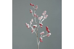 Větvička bobule červená zasněžená 82 cm