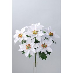 Poinsettie kytice bílá 30 cm