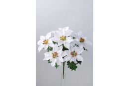 Poinsettie kytice bílá 30 cm