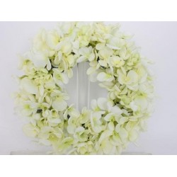 Věnec HORTENZIE krémovo-zelená Ø 24 cm