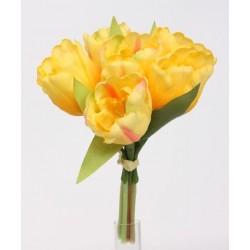 Tulipán kytice vázaná žlutá 20 cm