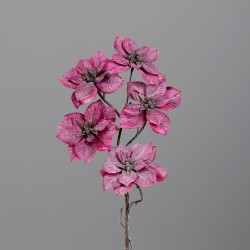 Poinsettie tm. růžová ledová s glitrem 69 cm