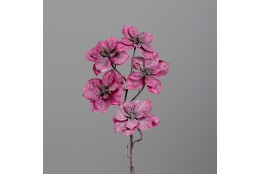 Poinsettie tm. růžová ledová s glitrem 69 cm