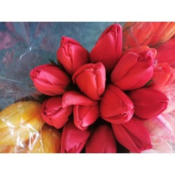 Tulipán pugét 12ks červený 50 cm