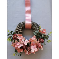 Věnec luxusní starorůžová Ø 30 cm