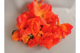 Polotovar růže - oranžové lístky květu