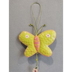 Motýl plechový závěsný zelený 36 cm
