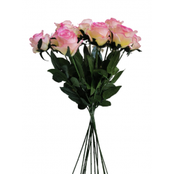 Růže kytice (12ks) růžová 65 cm