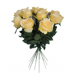 Růže kytice (12ks) sv. žlutá 65 cm