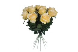Růže kytice (12ks) sv. žlutá 65 cm