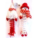 Santa a sněhulák na spirále 25 cm