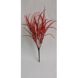 Tráva plast červená 37 cm
