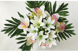 Kytice lilie s palmovým listem, 4 barvy