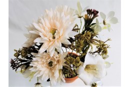 Kytice gerbera a lilie krémová 37 cm