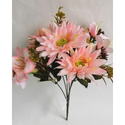 Kytice gerbera a lilie 6 barev 37 cm