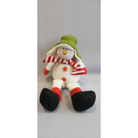 A A Sněhulák figurka keramika, látkové nohy
