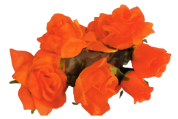 Polotovar - květy růže oranžové