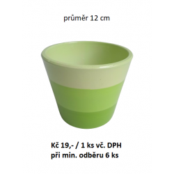 Obal zelený pruh, 6 ks Ø 12,5 cm