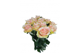 Růže kytice (12ks) zeleno-růžová 65 cm