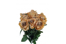Růže kytice (12ks) hnědo-zelená 65 cm