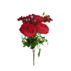 Pivoňka kytice červená 46 cm