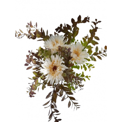 Gerbera kytice vázaná krémová s přízdobou 57 cm