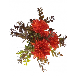 Gerbera kytice 5 ks hnědo-oranžová s přízdobou 57 cm