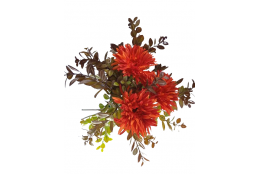 Gerbera kytice 5 ks hnědo-oranžová s přízdobou 57 cm