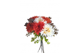 Gerbera kytice 9 ks hnědo-oranžovo-krémová s přízdobou 57 cm