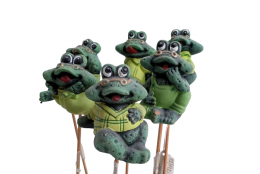 Žába v oblečku na tyčce 3 ks