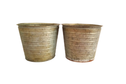 Kbelíček 2 ks plechový s patinou 14*16*11,5 cm