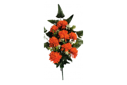 Chryzantéma kytice smuteční tm. oranžová 68 cm