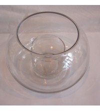 Svícen skleněný čirý Ø 20 cm