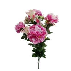 Pivoňka kytice fialkovo-bílá 64 cm