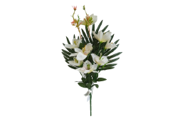Kytice orchidej s palmovým listem bílá 50 cm